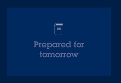 Bild: Motto des Geschäftsberichts 2019 der Aareal Bank AG: Prepared for tomorrow.